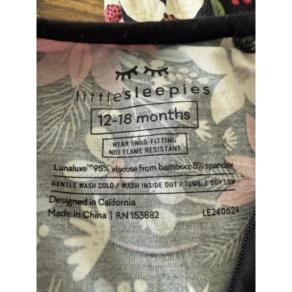 Little Sleepies Berry Merry Zippy Holiday Pajamas 12-18 Months